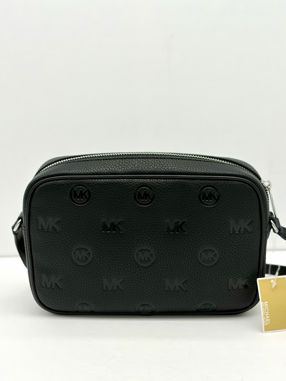 Michael Kors Black Jet Set Travel Large Logo Debossed Camera Crossbody Bag - Picture 4 of 16